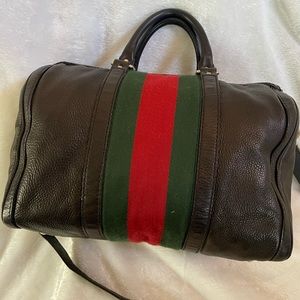 Gucci Boston Web brown leather